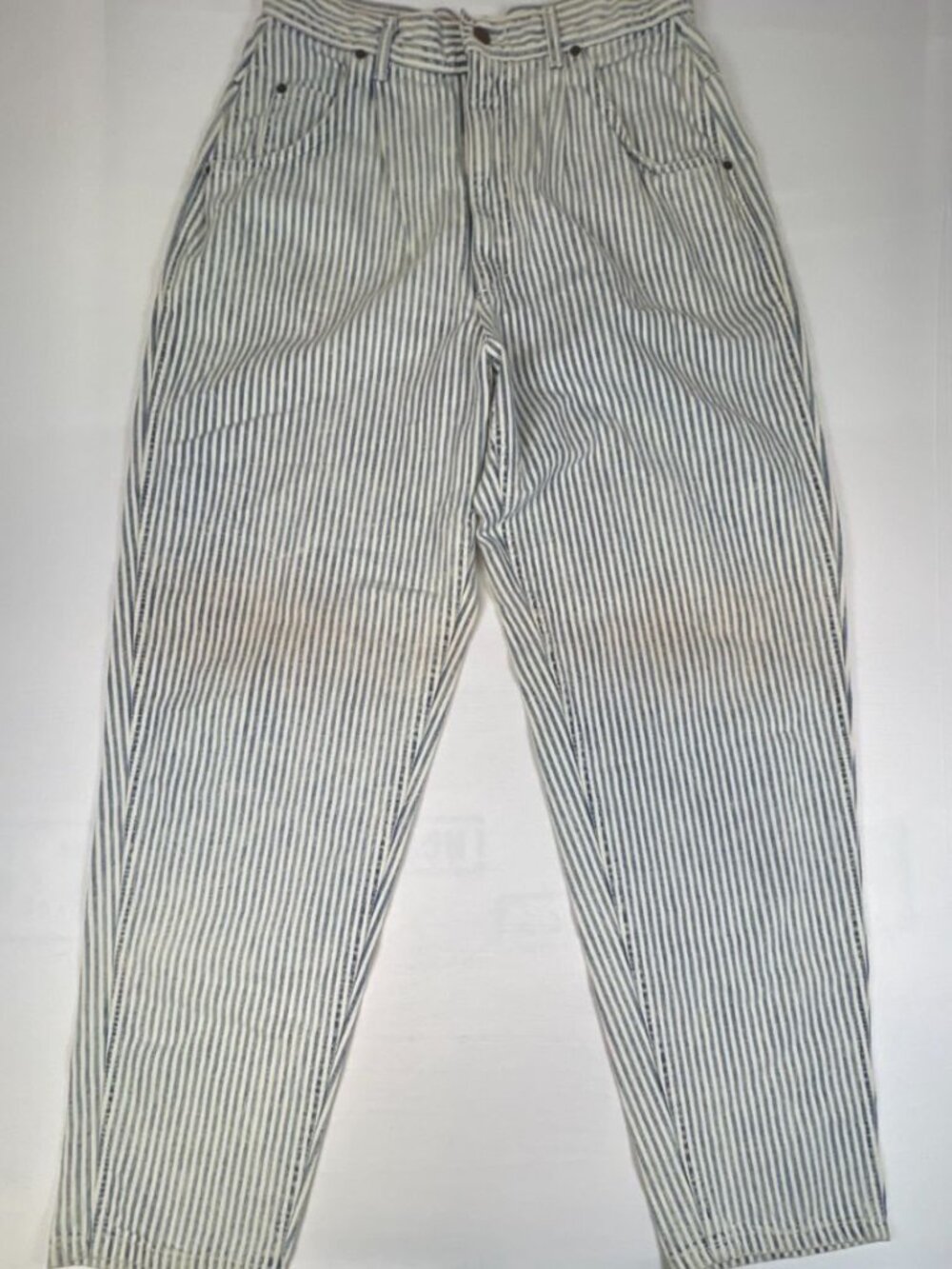 Vintage Lee Men 30x32 Sky Riders Hickory Stripe Denim Jeans Workwear